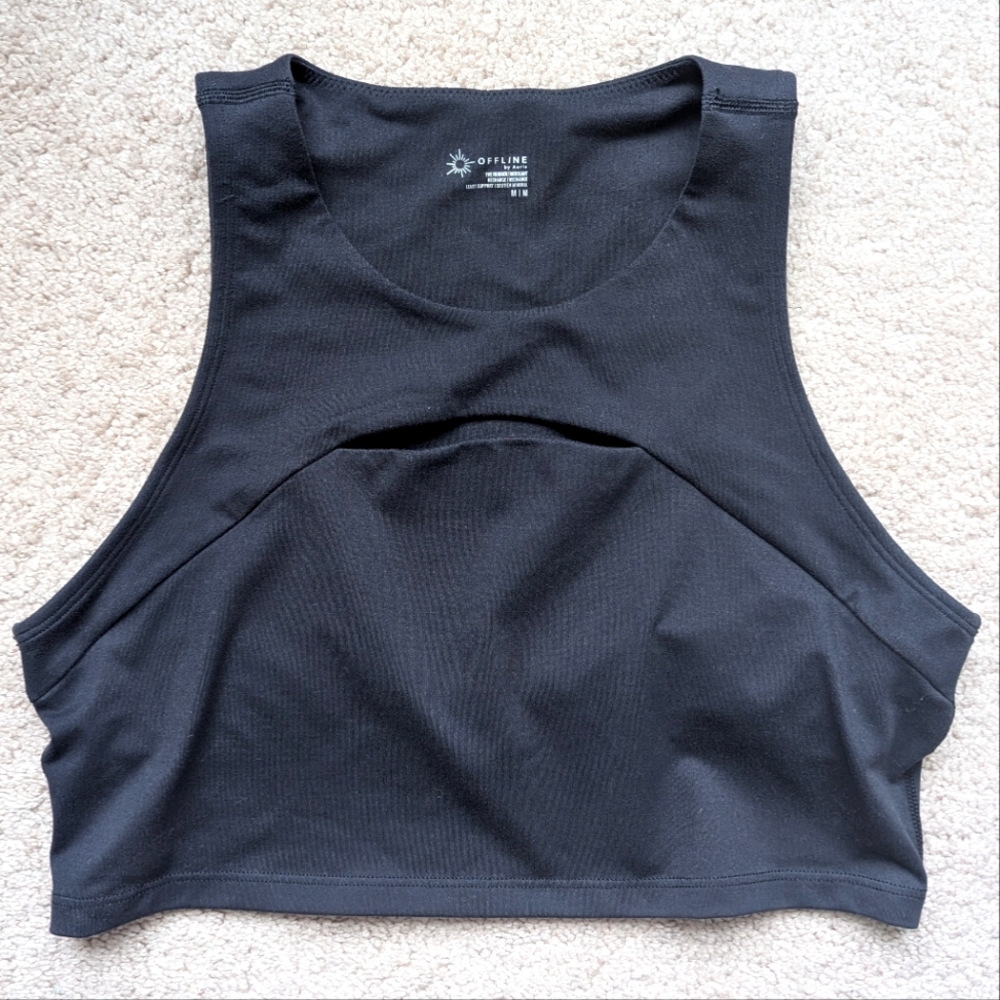 Offline By Aerie Hugger Key Hole High Neck Sports Bra Size Medium